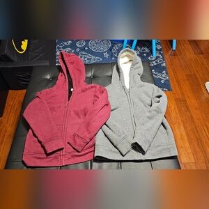 Boys Large 10 12 Sherpa Lined Zip Hoodies Sweat Shirts
